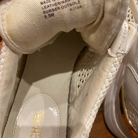 Michael Kors White and Gold Wedge Sneakers - Picture 9 of 9